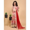 Dropship Girl's Chiffon Printed Lehenga Choli Set (Peach)
