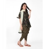 Dropship Girl's Cotton Printed Kurtis With Dhoti Dupatta Set (Black)