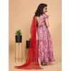 Dropship Girl's Chiffon Printed Lehenga Choli Set (Pink)