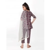 Dropship Girl's Cotton Printed Kurti With Bottom Dupatta Set (Brown)