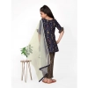 Dropship Girl's Cotton Printed Kurti With Bottom Dupatta Set (Dark Blue)