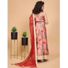Dropship Girl's Chiffon Printed Lehenga Choli Set (Peach)