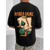 Men's Casual Cotton Blend Printed Round Neck Half Sleeve T-Shirt (Black) Men's Casual Cotton Blend Printed Round Neck Half Sleeve T-Shirt (Black)