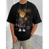 Men's Casual Cotton Blend Printed Round Neck Half Sleeve T-Shirt (Black) Men's Casual Cotton Blend Printed Round Neck Half Sleeve T-Shirt (Black)