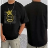Men's Casual Cotton Blend Printed Round Neck Half Sleeve T-Shirt (Black) Men's Casual Cotton Blend Printed Round Neck Half Sleeve T-Shirt (Black)