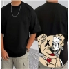 Men's Casual Cotton Blend Printed Round Neck Half Sleeve T-Shirt (Black) Men's Casual Cotton Blend Printed Round Neck Half Sleeve T-Shirt (Black)