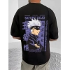 Men's Casual Cotton Blend Printed Round Neck Half Sleeve T-Shirt (Black) Men's Casual Cotton Blend Printed Round Neck Half Sleeve T-Shirt (Black)