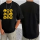 Men's Casual Cotton Blend Printed Round Neck Half Sleeve T-Shirt (Black)