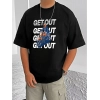 Men's Casual Cotton Blend Printed Round Neck Half Sleeve T-Shirt (Black) Men's Casual Cotton Blend Printed Round Neck Half Sleeve T-Shirt (Black)