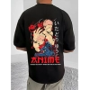 Men's Casual Cotton Blend Printed Round Neck Half Sleeve T-Shirt (Black) Men's Casual Cotton Blend Printed Round Neck Half Sleeve T-Shirt (Black)