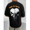 Men's Casual Cotton Blend Printed Round Neck Half Sleeve T-Shirt (Black) Men's Casual Cotton Blend Printed Round Neck Half Sleeve T-Shirt (Black)