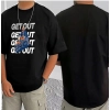 Men's Casual Cotton Blend Printed Round Neck Half Sleeve T-Shirt (Black) Men's Casual Cotton Blend Printed Round Neck Half Sleeve T-Shirt (Black)