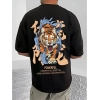 Men's Casual Cotton Blend Printed Round Neck Half Sleeve T-Shirt (Black) Men's Casual Cotton Blend Printed Round Neck Half Sleeve T-Shirt (Black)