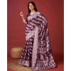 Women's Cotton Silk Printed Saree With Unstitched Blouse 5.5Mtr (Purple) Women's Cotton Silk Printed Saree With Unstitched Blouse 5.5Mtr (Purple)