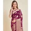 Women's Soft Organza Silk Weaving Design Saree With Unstitched Blouse 5.5Mtr (Wine) Women's Soft Organza Silk Weaving Design Saree With Unstitched Blouse 5.5Mtr (Wine)