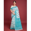 Women's Jamdani Cotton Silk Printed Saree With Unstitched Blouse 5.5Mtr (Rama) Women's Jamdani Cotton Silk Printed Saree With Unstitched Blouse 5.5Mtr (Rama)
