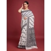 Women's Jamdani Cotton Silk Printed Saree With Unstitched Blouse 5.5Mtr (Black) Women's Jamdani Cotton Silk Printed Saree With Unstitched Blouse 5.5Mtr (Black)