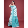Women's Jamdani Cotton Silk Printed Saree With Unstitched Blouse 5.5Mtr (Rama) Women's Jamdani Cotton Silk Printed Saree With Unstitched Blouse 5.5Mtr (Rama)