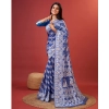 Women's Cotton Silk Printed Saree With Unstitched Blouse 5.5Mtr (Blue) Women's Cotton Silk Printed Saree With Unstitched Blouse 5.5Mtr (Blue)