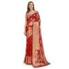Women's Soft Organza Silk Weaving Design Saree With Unstitched Blouse 5.5Mtr (Red) Women's Soft Organza Silk Weaving Design Saree With Unstitched Blouse 5.5Mtr (Red)