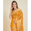 Women's Soft Organza Silk Weaving Design Saree With Unstitched Blouse 5.5Mtr (Yellow) Women's Soft Organza Silk Weaving Design Saree With Unstitched Blouse 5.5Mtr (Yellow)