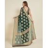 Women's Soft Organza Silk Weaving Design Saree With Unstitched Blouse 5.5Mtr (Green) Women's Soft Organza Silk Weaving Design Saree With Unstitched Blouse 5.5Mtr (Green)