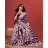 Women's Cotton Silk Printed Saree With Unstitched Blouse 5.5Mtr (Purple) Women's Cotton Silk Printed Saree With Unstitched Blouse 5.5Mtr (Purple)