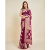Women's Soft Organza Silk Weaving Design Saree With Unstitched Blouse 5.5Mtr (Wine) Women's Soft Organza Silk Weaving Design Saree With Unstitched Blouse 5.5Mtr (Wine)