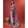 Women's Cotton Silk Printed Saree With Unstitched Blouse 5.5Mtr (Purple) Women's Cotton Silk Printed Saree With Unstitched Blouse 5.5Mtr (Purple)
