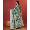 Women's Cotton Silk Printed Saree With Unstitched Blouse 5.5Mtr (Green) Women's Cotton Silk Printed Saree With Unstitched Blouse 5.5Mtr (Green)