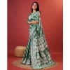 Women's Cotton Silk Printed Saree With Unstitched Blouse 5.5Mtr (Green) Women's Cotton Silk Printed Saree With Unstitched Blouse 5.5Mtr (Green)