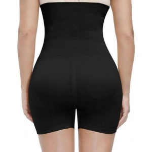 Generic Women's Cotton Lycra Solid Western Wear Tummy - Thigh Body Shaper (Black)