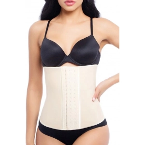 Generic Women's Lycra Blend Solid Western Wear Corset Body Shaper (Beige)
