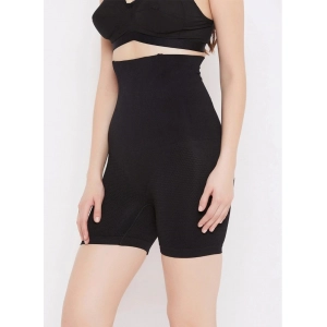 Generic Women's Cotton Solid Western Wear Tummy - Thigh Body Shaper (Black)