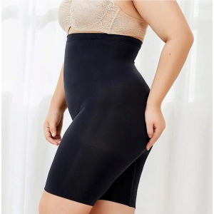 Generic Women's Cotton Solid Western Wear Tummy - Thigh Body Shaper (Black)