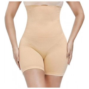 Generic Women's Cotton Lycra Solid Western Wear Tummy - Thigh Body Shaper (Beige)