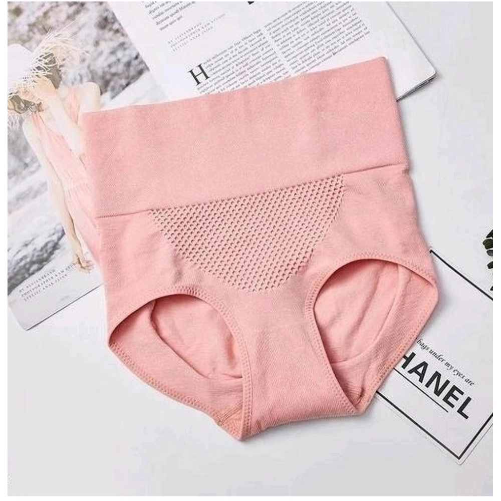 Generic Women's Cotton Solid Ethnic Wear Body Shaper Brief (Pink)