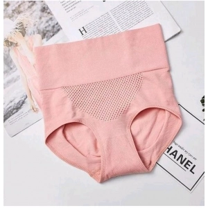 Generic Women's Cotton Solid Ethnic Wear Body Shaper Brief (Pink)