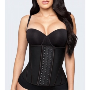 Generic Women's Cotton Solid Ethnic Wear Tummy - Thigh Body Shaper (Black)