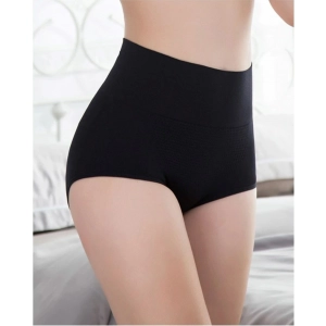 Generic Women's Cotton Self Design Western Wear Body Shaper Brief (Black)