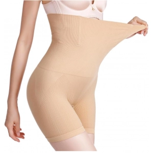 Generic Women's Cotton Lycra Solid Western Wear Tummy Body Shaper (Beige)