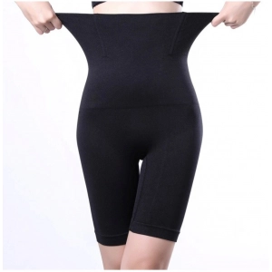 Generic Women's Cotton Lycra Solid Western Wear Tummy - Thigh Body Shaper (Black)