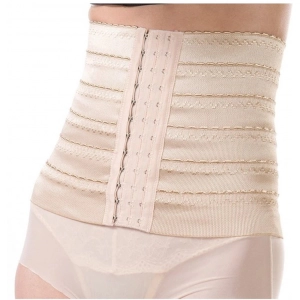 Generic Women's Lycra Blend Self Design Western Wear Corset Body Shaper (Beige)