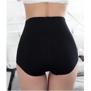 Generic Women's Cotton Solid Ethnic Wear Body Shaper Brief (Black)