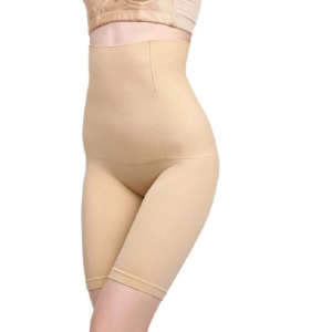 Generic Women's Cotton Lycra Solid Western Wear Tummy - Thigh Body Shaper (Beige)