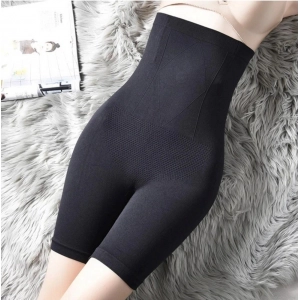Generic Women's Cotton Solid Western Wear Tummy - Thigh Body Shaper (Black)
