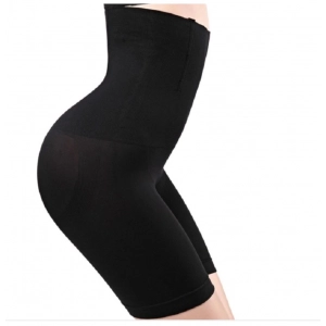Generic Women's Cotton Lycra Solid Western Wear Tummy - Thigh Body Shaper (Black)