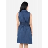 Dropship Girl's Denim Solid Sleeveless Shirt collar Dress (Blue)