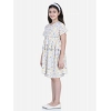 Dropship Girl's Rayon Floral Printed Short Sleeve V-Neck Dress (Multicolor)