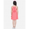Dropship Girl's Polyester Printed Short Sleeve Round Neck Dress (Orange)